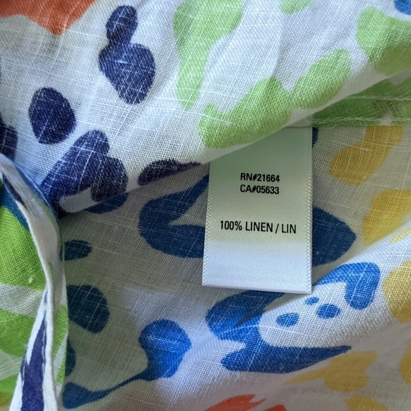 Elegantissimo Firenze Rainbow Multicolor Leopard Cheetah Print Linen Blouse 14 - Picture 4 of 4